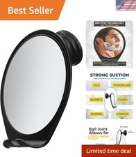Black Fogless Shower Mirror with Suction Mount Perfect for Makeup Shaving