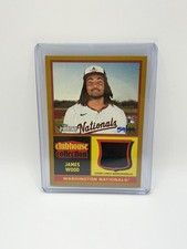 2025 Topps Heritage James Wood RC Clubhouse Relic Gold /99 Nationals #CCR-JW
