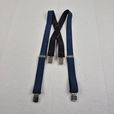 DECALEN Braces Blue Mens Adjustable Clip Elastic One Size