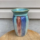 Antique Early C. 1920s Hull Pottery Glazed Stoneware Vase 32 H 8