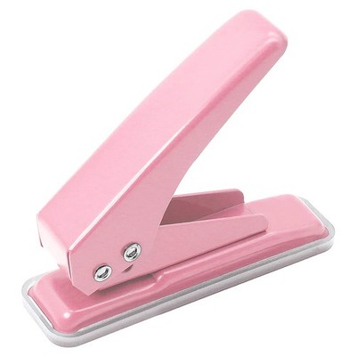 Single Hole Puncher Handheld 1/4 Inches Punch, 20 Sheet Paper Punch Pink