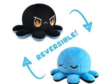 TeeTurtle The Original Reversible Octopus Plushie Fire Eyes  Sleepy NEW