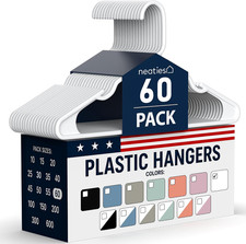 Usa-Made Notched White Plastic Hangers (15, 30, 45, 60, 150 Packs) Clothes Plas