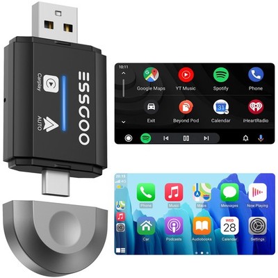 2 in1 Wireless Carplay Adapter Android Auto Adapter USB Car Dongle Connect Box