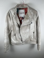 Desigual Merlin Mandala Damen Eco Crop Moto Bikerjacke Damen Größe 44 2XL Boho