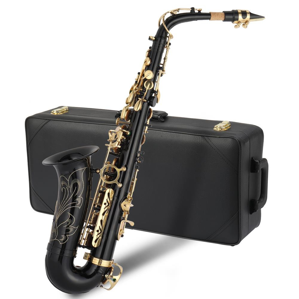 Professional Alto Black Saxophone Sax With Strap Shell Button for Beginner