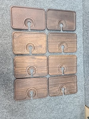 CRATE & BARREL Wooden Cocktail Appetizer Trays Wine & Dine 8