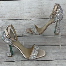 Betsey Johnson Blue Dani Womens Sz 7M Open Toe Heels Blush Champagne