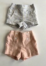 JANIE and JACK Baby Shorts Bundle Woven Textured Blue/Peach Size 3-6 month