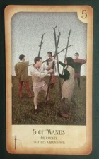 Hinkler Secrets of the Tarot Card 5 Of Wands 4.75" X 2.75"