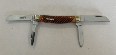 Marbles MR177 Large Congress 4 Blade Pocket Knife Amber Bone Handles NIB