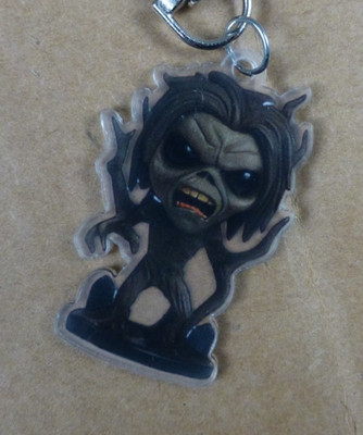 Iron Maiden Eddie Keychain Backpack Hanger 1.5'' Acrylic Figure Black Smoke