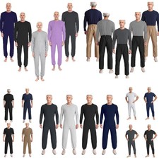 Men Elderly Special Needs Adaptive Long/Short Sleeve Zip Back Anti-Strip Romper