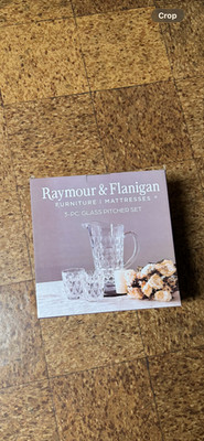 raymour flanigan three-piece glass pitcher set