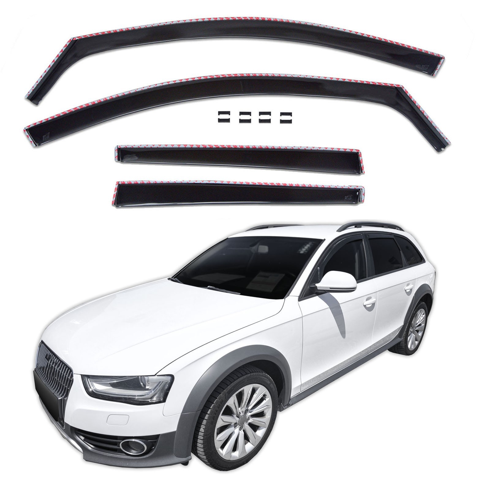 Déflecteurs d'air Audi A4 B8 Avant en verre acrylique teinté au design premium intégré