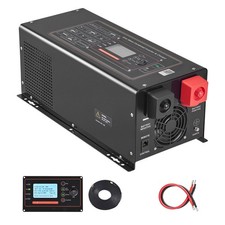 12V 2000W Pure Sine Inverter Charger w/LCD, Remote GFCI for RV, Camper, Home