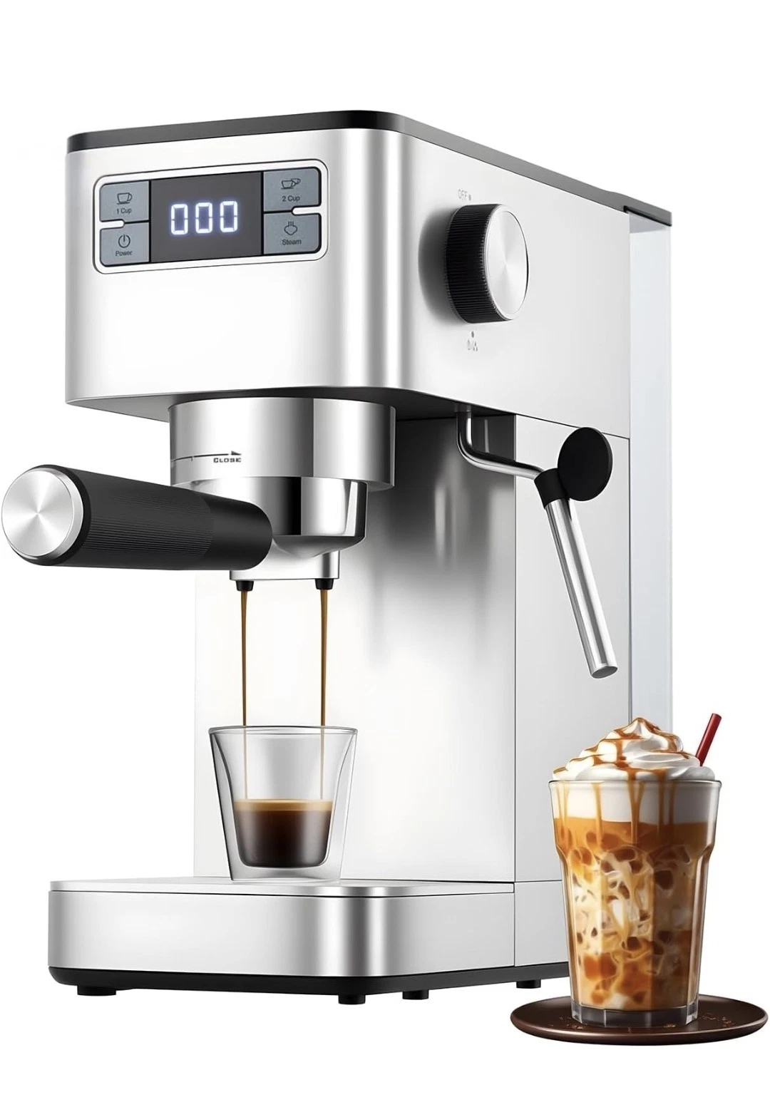 Espresso Machine, 15Bar Barista Pump Espresso Coffee Maker with Milk Frother