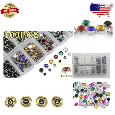 Bedazzler Rhinestone Refill Kit 900PCS Mixed Sizes Colors - Easy Hand App