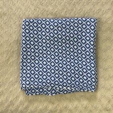 HB Hudson Baby Blue White Squares Geometric Swaddle Blanket Muslin Cotton