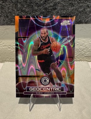 Kawhi Leonard /25   Orange Geocentric Raywave   2025 Topps Cosmic Chrome