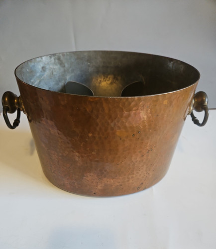 France Hammered Copper Wine And Champagne Bucket with insert