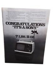 1976 Sony Portable TV Ad Sony TV-520 Vintage Electronics Print Ad