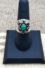 Vintage Navajo Native American Sterling Silver Green Malachite Band Ring 7.75