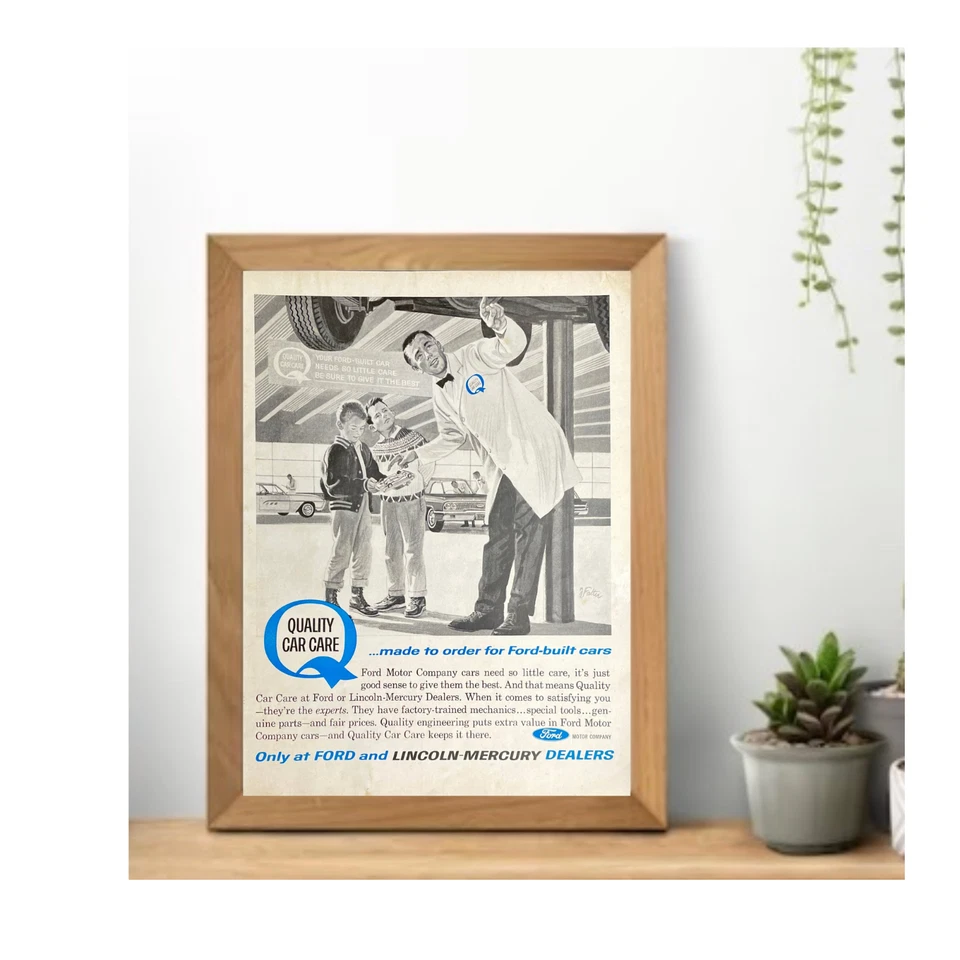 Ford Lincoln Mercury Car Dealers 1963 Vintage Print Ad Retro Auto Memorabilia - Image 2 of 3