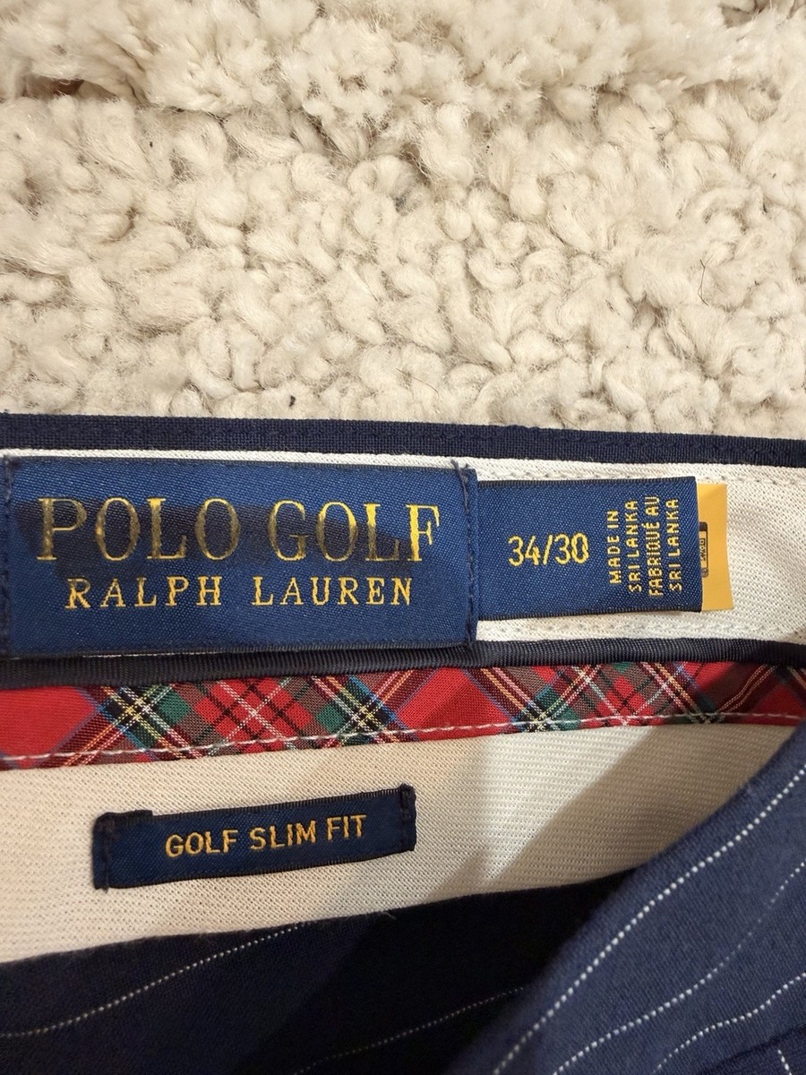 NWT Polo Golf Ralph Lauren Pinstripe Pants Navy Blue Slim Fit