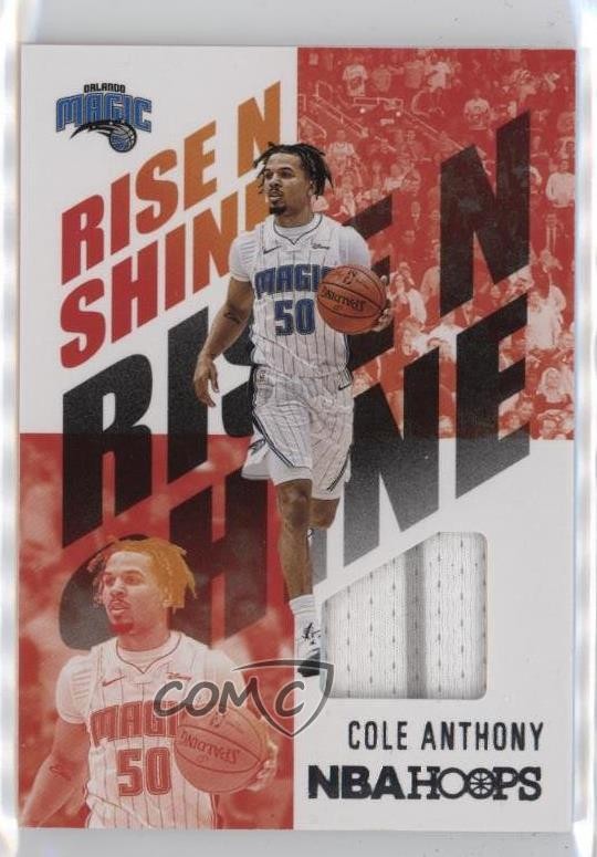 2020-21 Panini NBA Hoops Rise N Shine Memorabilia Cole Anthony Rookie RC 4f5