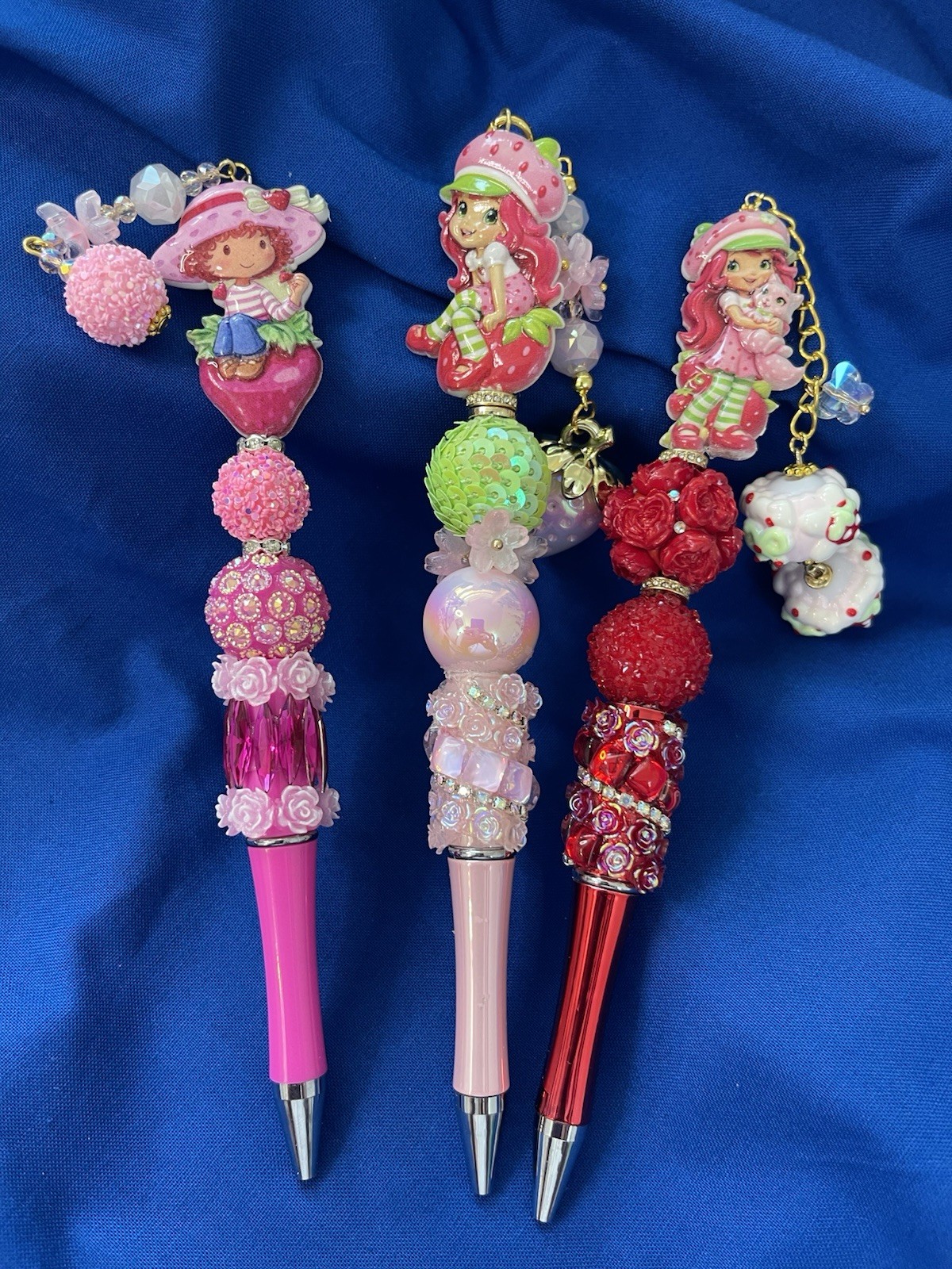 Personalized Strawberry Shortcake Beaded Pen Handmade Kawaii Gift Collectible