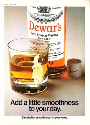 Vintage Werbung für DEWARS ''White Label'' Scotch Whisky (3) Original 1975 Print Ad