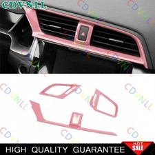 Cubierta de ventilación de salida de aire para consola central rosa brillante 10º para Honda Civic 2016-2021