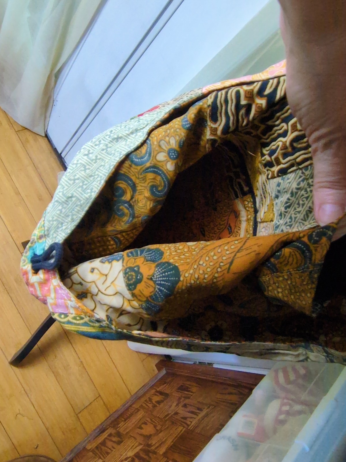 Boho Shoulder Bag Patch Work Toggle Closure 100% … - image 10