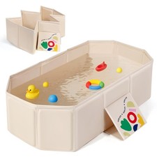 Collapsible Baby Bathtub with Non-Slip Base Portable Easy to Clean, Space-Saving