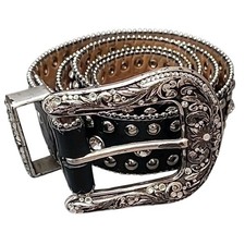 VTG Nocona Rhinestone Studded Belt Size L Western Glam Alt Cowgirl Festival Y2K
