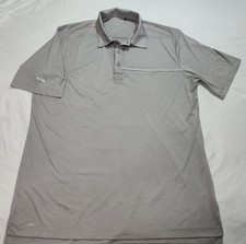     PING Polo Shirt Mens XL Taupe Gray Sensor Cool Performance Tech Cool Max  