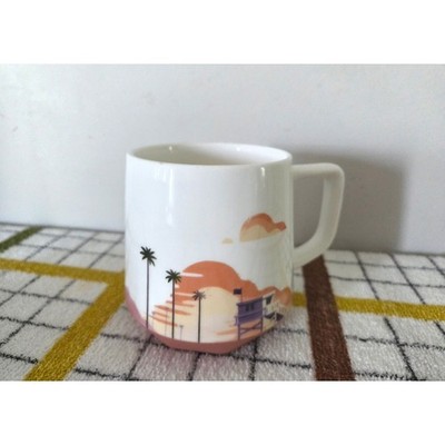 Coffee Bean & Tea Leaf California Sunset Palm Tree Ceramic Coffee Mug White