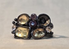 Vintage Cluster Ring Multi Stone Costume Jewellery