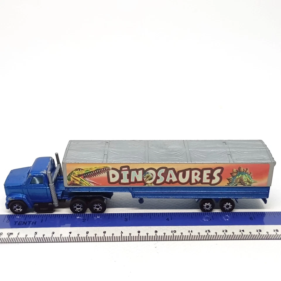 Majorette Mack Truck Dinosaures Dark Blue 1/100 (6") Pre-Owned 001 - Image 4 of 4
