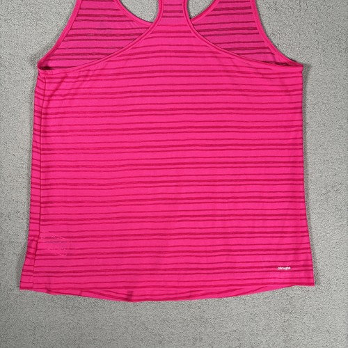 Adidas Women’s Size L/XL Pink Racer Back Tank Top Fitted Yoga Jogging Workout - Picture 9 of 12