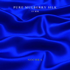 Royal Blue 100 Pure Mulberry Silk Fabric by the Yard 44" width 19 mm 6A Grade