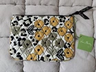VERA BRADLEY Quilted Lined Slim Cosmetic Case In Go Wild Pattern NEW 9” x 6.5”