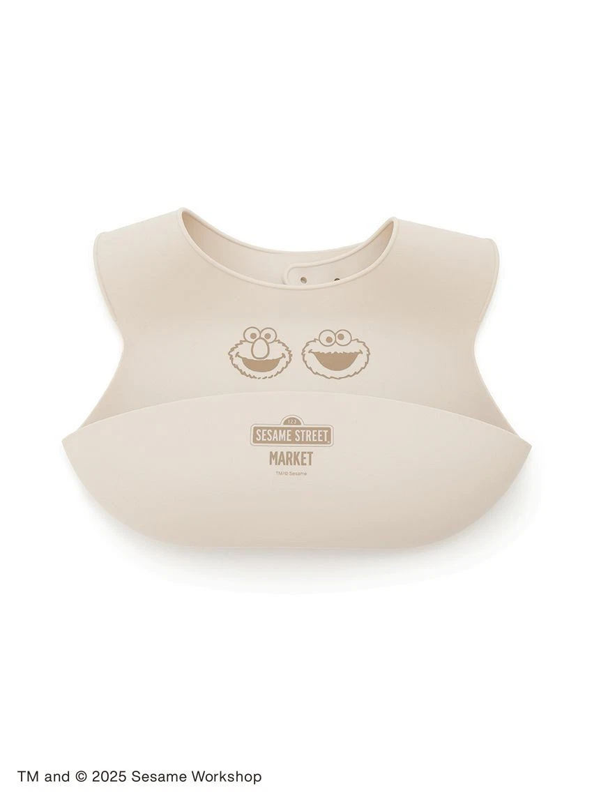SESAME STREET [BABY] Silicone Bib, Beige From JP NEW