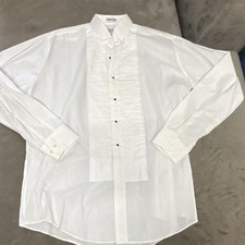 Chaplin XL 37-38 White Formal Tuxedo Shirt Long Sleeve 65 Polyester Cotton