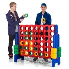 4-To-Score Giant Game Set 4-In-A-Row Connect Game W/Net Storage for Kids & Adult