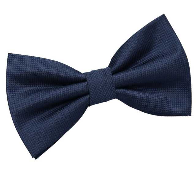 Navy Blue Mens Bow Tie Woven Plain Solid Check Formal Pre-Tied Bowtie by DQT