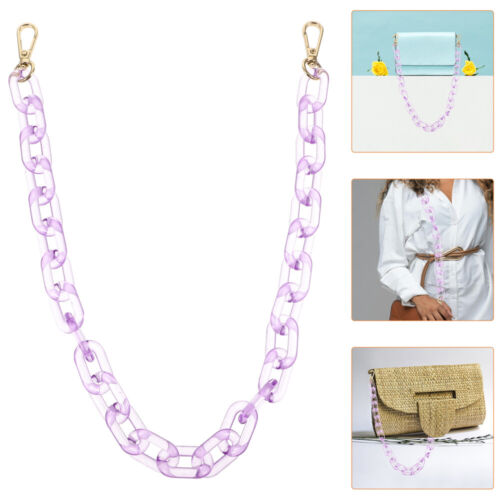  Bolso de color caramelo cadena billetera cadenas bolso transparente púrpura - Imagen 1 de 16