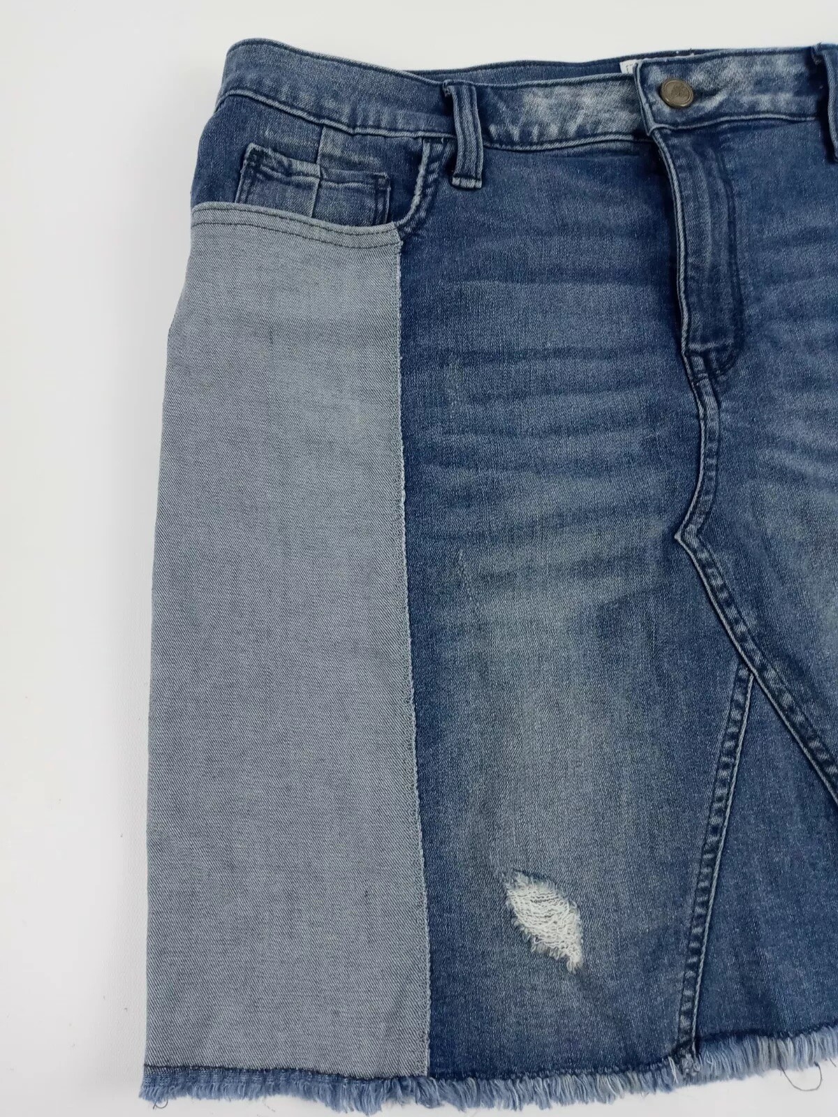 Libby Edelman  Denim Jean Skirt Size Large Patchw… - image 2