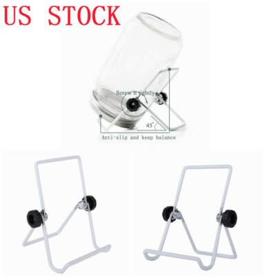 2Pcs Stainless Steel Sprouting Stands Foldable Scaffold for Mason Jar iPad Phone